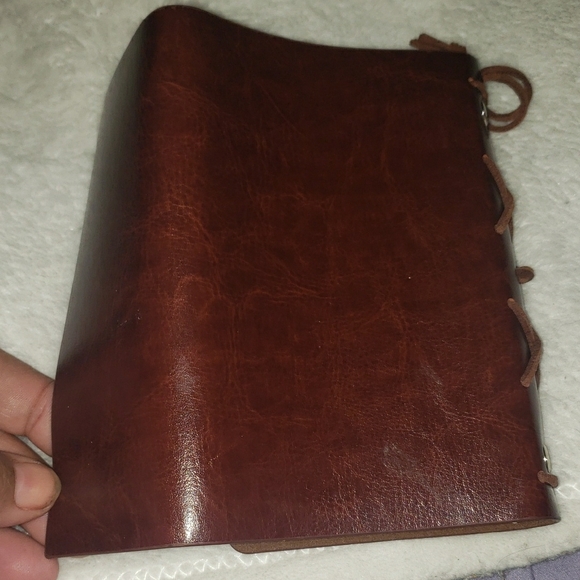 Brown Faux Leather Journal with Wrap-Around Cord - Picture 5 of 6